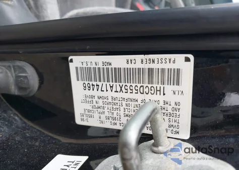 1996 Honda Accord Ex/Ex-R z USA, uszkodzony, nr VIN 1HGCD555XTA174466